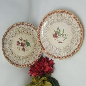 Antique Mintons Bailey Banks & Biddle Flower Luncheon Plates